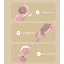 Leaper 3-in-1 Mini Square Robot Magnetic Night Light in Pink - thumbnail 3