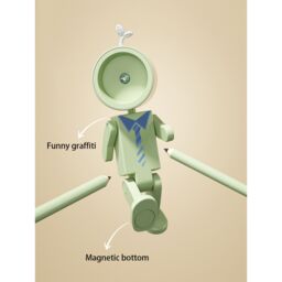 Leaper 3-in-1 Mini Square Robot Magnetic Night Light in Pink - thumbnail 2