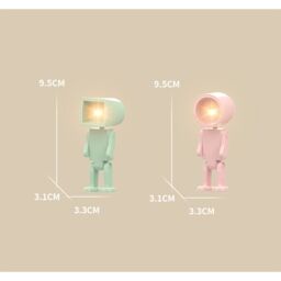 Leaper 3-in-1 Mini Square Robot Magnetic Night Light in Pink - thumbnail 4