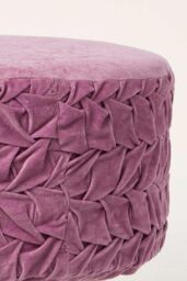 Homescapes Lyla Pleated Velvet Footstool in Lilac - thumbnail 4