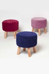 Homescapes Lyla Pleated Velvet Footstool in Lilac - thumbnail 6