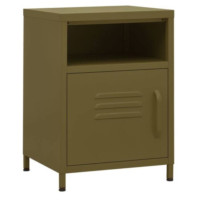 Berkfield Home Nightstands 2 pcs Olive Green 35x35x51 cm Steel - Size: 35 x 35 x 51 cm - image 1
