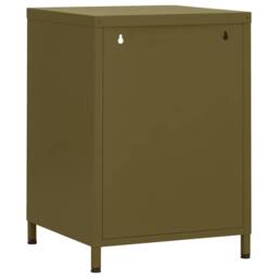 Berkfield Home Nightstands 2 pcs Olive Green 35x35x51 cm Steel - Size: 35 x 35 x 51 cm - thumbnail 5