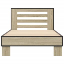 Berkfield Home Bed Frame without Mattress Sonoma Oak 75x190 cm Small Single in Brown - thumbnail 4