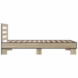 Berkfield Home Bed Frame without Mattress Sonoma Oak 75x190 cm Small Single in Brown - thumbnail 5