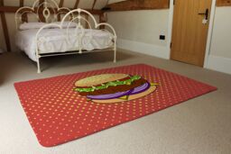 Benjamin Tate Design The Pop Art Illustration Of Burger Designer Rug in Natural - Size: Large - thumbnail 3