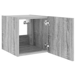 Berkfield Home TV Wall Cabinet with LED Lights Grey Sonoma 30.5x35x30 cm - thumbnail 8