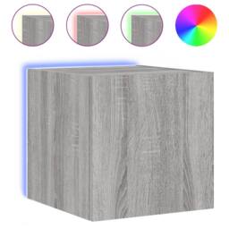 Berkfield Home TV Wall Cabinet with LED Lights Grey Sonoma 30.5x35x30 cm - thumbnail 3