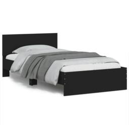 Berkfield Home Durable Bed Frame without Mattress with Headboard Black 100x200 cm - thumbnail 3