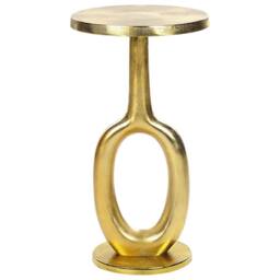 Wyld and Coco Auric Home Side Table Gold - Distressed Aluminium Top 29 x 29 cm - thumbnail 2