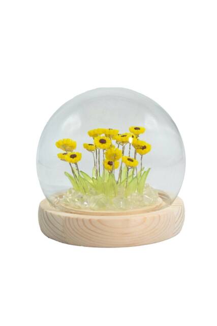 KDMD Floral Glow Garden Dome with Sunflowers - LED USB Decor in Yellow - image 1