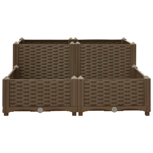 Berkfield Home Raised Bed 80x80x38 cm Polypropylene in Brown - Size: 80 x 80 x 38 cm - image 1