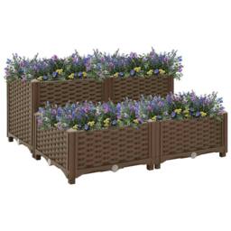 Berkfield Home Raised Bed 80x80x38 cm Polypropylene in Brown - Size: 80 x 80 x 38 cm - thumbnail 2