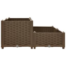 Berkfield Home Raised Bed 80x80x38 cm Polypropylene in Brown - Size: 80 x 80 x 38 cm - thumbnail 4