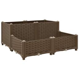 Berkfield Home Raised Bed 80x80x38 cm Polypropylene in Brown - Size: 80 x 80 x 38 cm - thumbnail 3