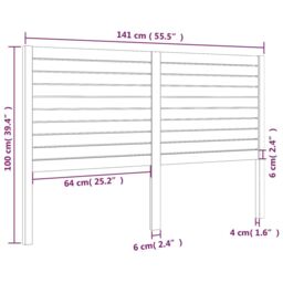 Berkfield Home Bed Headboard White 141x4x100 cm Solid Wood Pine - Size: 141 x 4 x 100 cm - thumbnail 6