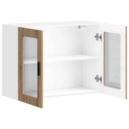 Berkfield Home Kitchen Wall Cabinet with Glass Door Porto Artisan Oak in Brown - thumbnail 6