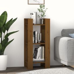 Berkfield Home Book Cabinet/Room Divider Honey Brown 41x35x91 cm Solid Wood - Size: 41 x 35 x 91 cm - thumbnail 6