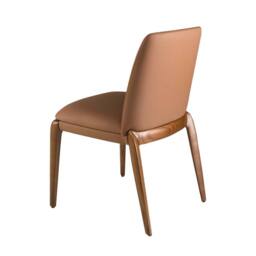 Angel Cerda Brown Leatherette Dining Chair with Walnut-Coloured - thumbnail 6