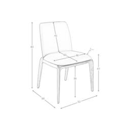 Angel Cerda Brown Leatherette Dining Chair with Walnut-Coloured - thumbnail 8