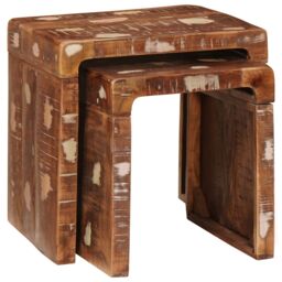 Berkfield Home End Tables Multicolour Solid reclaimed wood - thumbnail 2