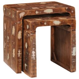 Berkfield Home End Tables Multicolour Solid reclaimed wood - thumbnail 3