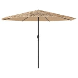 Berkfield Home Garden Parasol with Steel Pole Brown 324x324x247 cm - Size: 324 x 324 x 247 cm - thumbnail 2