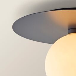 ValueLights Darla Frosted Globe IP44 Rated Bathroom Flush Ceiling Light with Bulb in Dark Navy - thumbnail 5