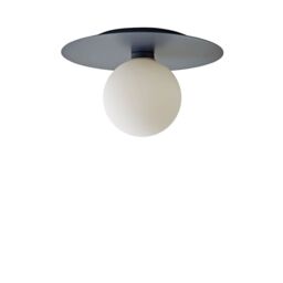 ValueLights Darla Frosted Globe IP44 Rated Bathroom Flush Ceiling Light with Bulb in Dark Navy - thumbnail 6