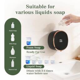 KORVIXA Automatic Foaming Soap Dispenser Touchless Soap in Black - Size: 50 cm x 80 cm - thumbnail 3
