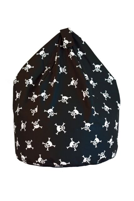 Bean Lazy Cotton Black Pirate Skull & Cross Bones Bean Bag Child Size - Size: Small - image 1