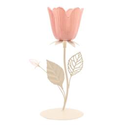 Hestia Pink & Cream Floral Single Candle Holder - thumbnail 4