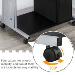 Kelvenix Small Corner Computer Desk w/ Printer Shelf in Black - Size: 0.6m2 - thumbnail 4