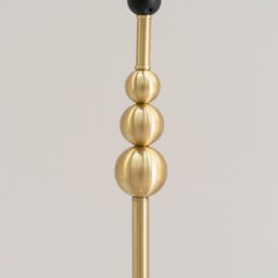 ValueLights Marissa Beige & Metallic Gold Shade Brushed Gold Stacked Floor Lamp & Bulb - thumbnail 4