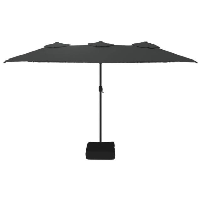Berkfield Home Elegant Double-Head Parasol Anthracite 449x245 cm in Dark Grey - image 1