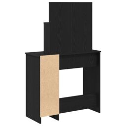 Berkfield Home LED Dressing Table in Black Oak - 86.5 x 35 x 136 cm - thumbnail 6