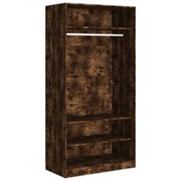 Berkfield Home Wardrobe Smoked Oak 100x50x200 cm Engineered Wood in Brown - Size: 100 x 50 x 200 cm - thumbnail 1