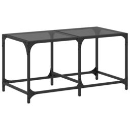 Berkfield Home Coffee Table with Black Glass Top 78.5x40x40 cm Steel - thumbnail 2