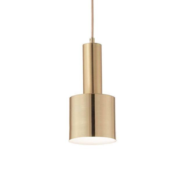 Netlighting Holly Indoor Ceiling Pendant Lamp 1 Light Brass Satin E27 in Yellow