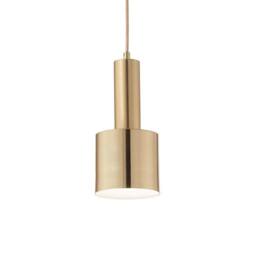 Netlighting Holly Indoor Ceiling Pendant Lamp 1 Light Brass Satin E27 in Yellow
