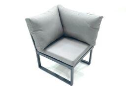 Fimous Aluminum Outdoor Garden Furniture Set Corner Sofa Big Footstool 3 Chairs Adjustable Rising Lifting Dining Table Sets Dark Grey - thumbnail 6