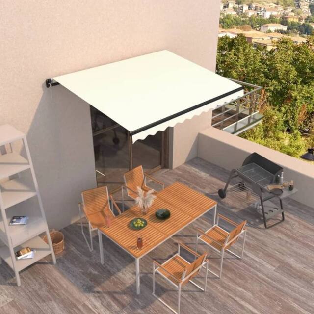 Berkfield Home Manual Retractable Awning 350x250 cm Cream in Beige - image 1