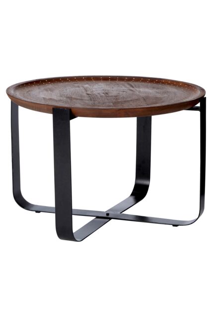 Orsina Contemporary Mango Wood Round Table, Stylish Design Round Side Table For Bedroom, Durable Metal Side Table in Brown - image 1