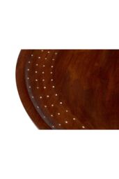 Orsina Contemporary Mango Wood Round Table, Stylish Design Round Side Table For Bedroom, Durable Metal Side Table in Brown - thumbnail 5