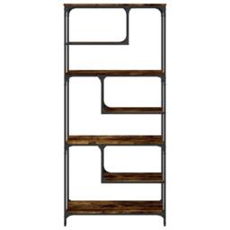 Berkfield Home Decorative Bookcase Smoked Oak 81x36x176 cm Engineered Wood in Brown - Size: 81 x 36 x 176 cm - thumbnail 5