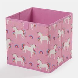 OHS Storage Cube Boxes Unicorn 2 Pack Folding Space Saving Shoe Toy Set in Pink - thumbnail 4