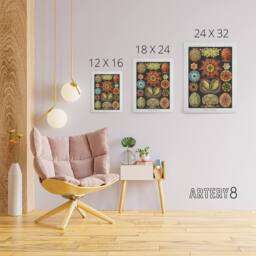 "Artery8 Ascidiae Colourful Marine Life Haeckel Botanical Canvas Wall Art - Size: W18"" x H24""" - thumbnail 4