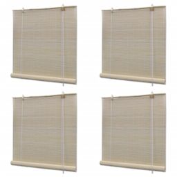 Berkfield Home Bamboo Roller Blinds 4 pcs 120x160 cm Natural in Beige