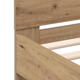 Berkfield Home Modern Bed Frame with LED Lights Artisan Oak 100x200 cm in Brown - thumbnail 8