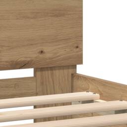 Berkfield Home Modern Bed Frame with LED Lights Artisan Oak 100x200 cm in Brown - thumbnail 9